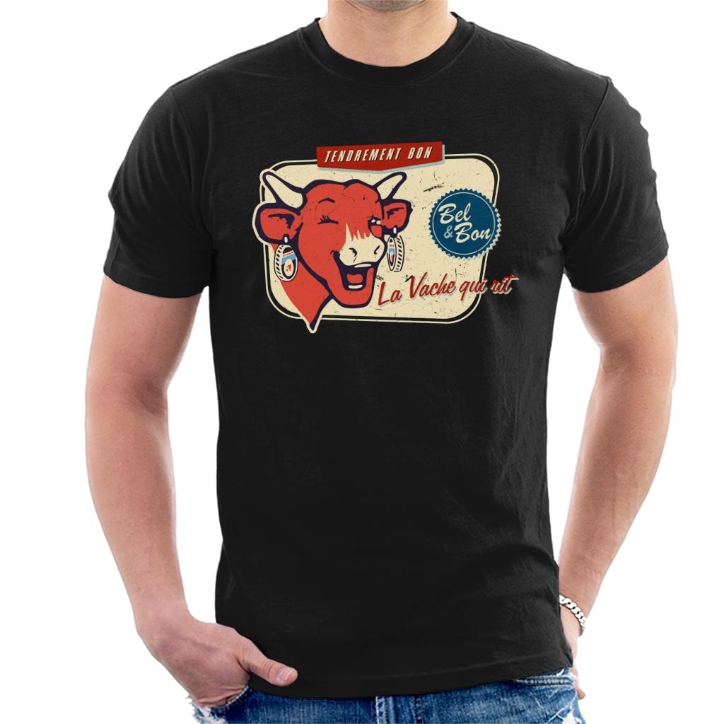 The Laughing Cow La Vache Qui Rit Retro Distressed Men's T-Shirt-ALL + EVERY