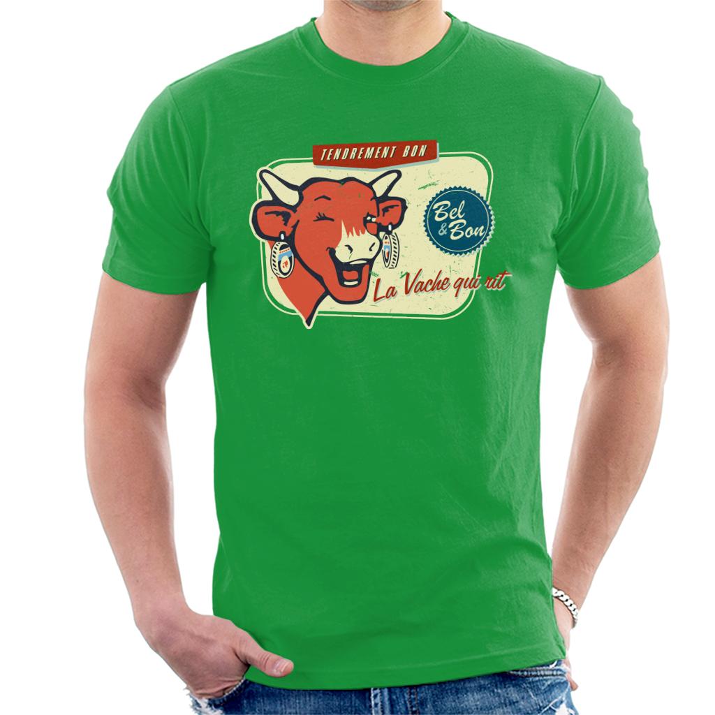 The Laughing Cow La Vache Qui Rit Retro Distressed Men's T-Shirt-ALL + EVERY