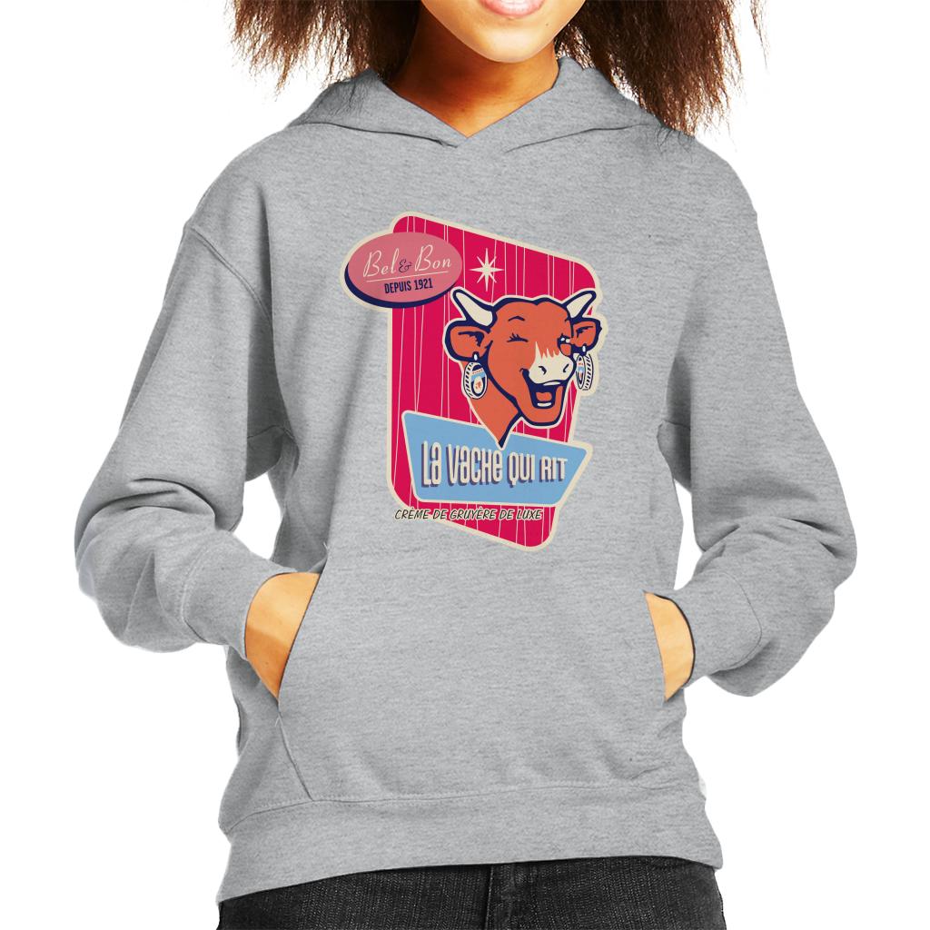 The Laughing Cow Winking Bel And Bon Kid's Hooded Sweatshirt-ALL + EVERY