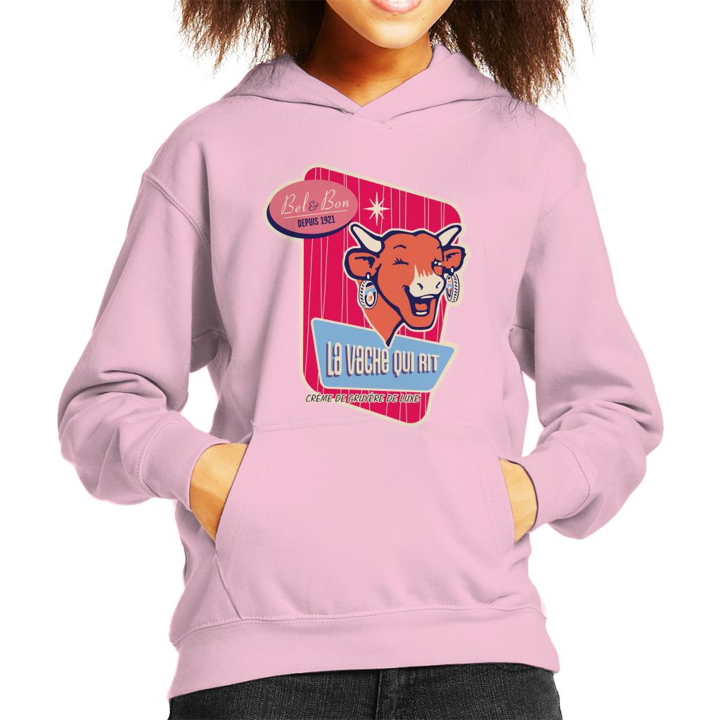 The Laughing Cow Winking Bel And Bon Kid's Hooded Sweatshirt-ALL + EVERY