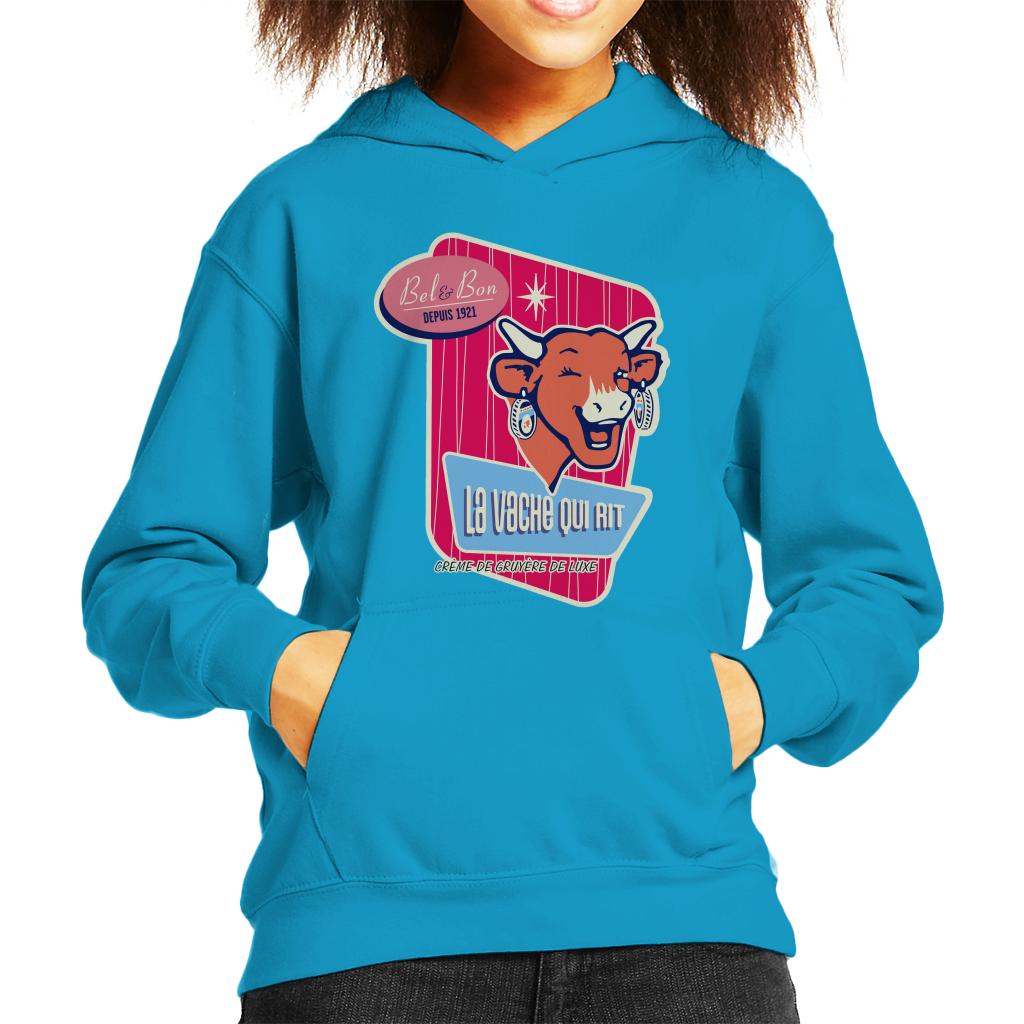 The Laughing Cow Winking Bel And Bon Kid's Hooded Sweatshirt-ALL + EVERY