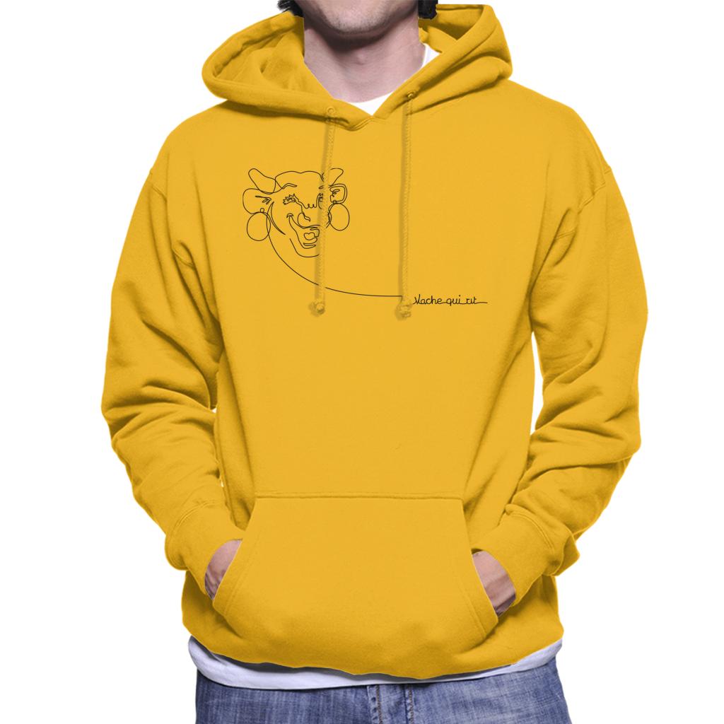 The Laughing Cow French Handwritten Logo Men's Hooded Sweatshirt-ALL + EVERY