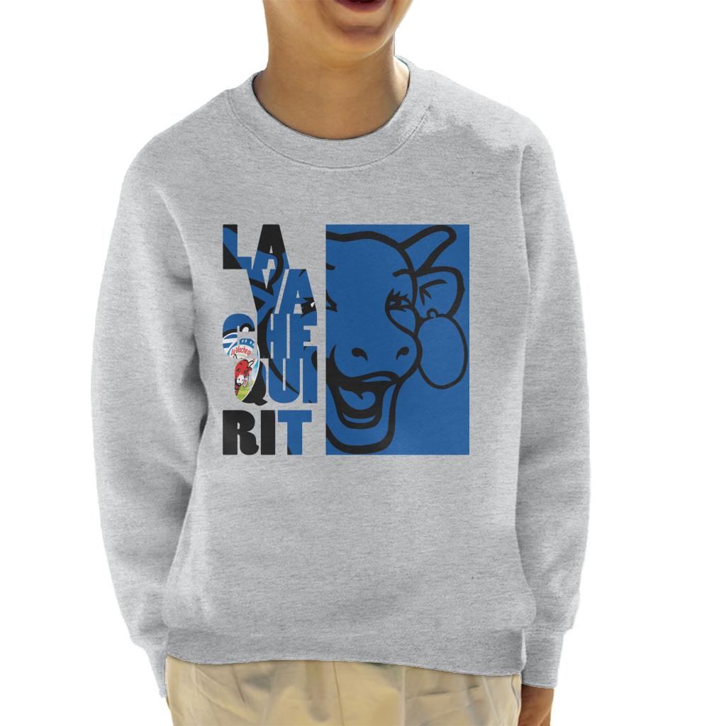 The Laughing Cow La Vache Qui Rit Blue Montage Kid's Sweatshirt-ALL + EVERY