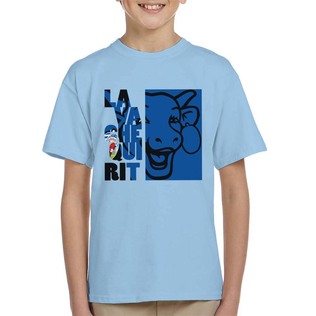 The Laughing Cow La Vache Qui Rit Blue Montage Kid's T-Shirt-ALL + EVERY