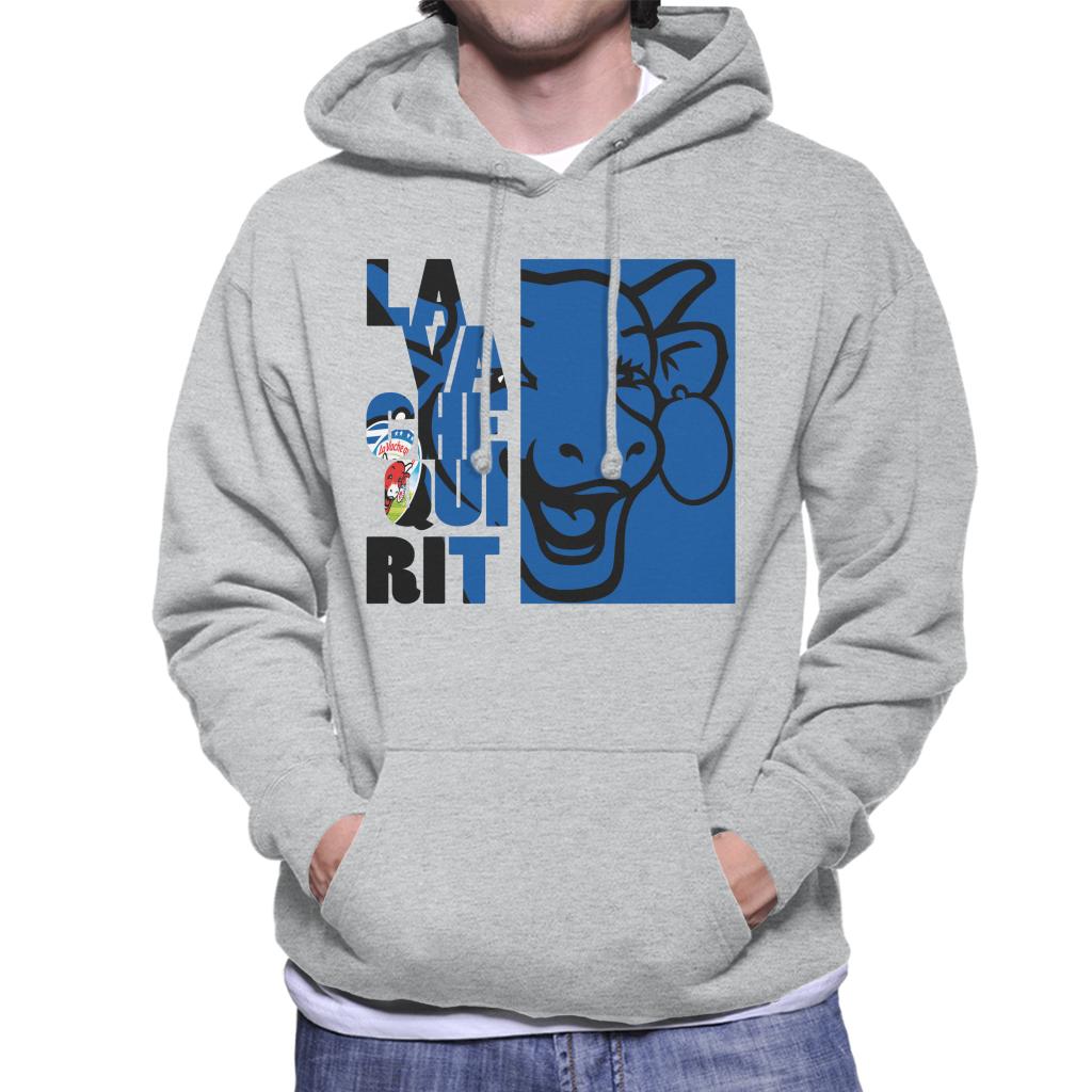 The Laughing Cow La Vache Qui Rit Blue Montage Men's Hooded Sweatshirt-ALL + EVERY