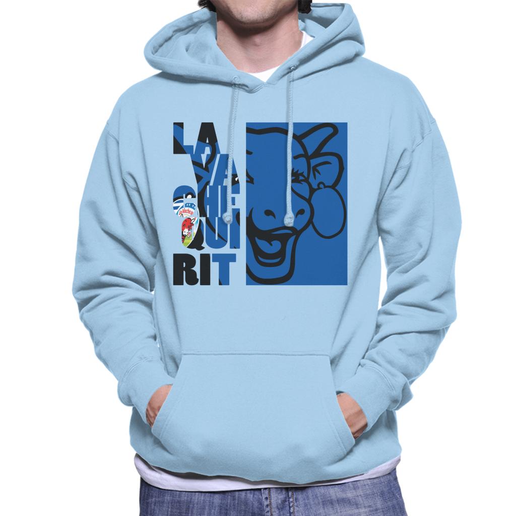 The Laughing Cow La Vache Qui Rit Blue Montage Men's Hooded Sweatshirt-ALL + EVERY