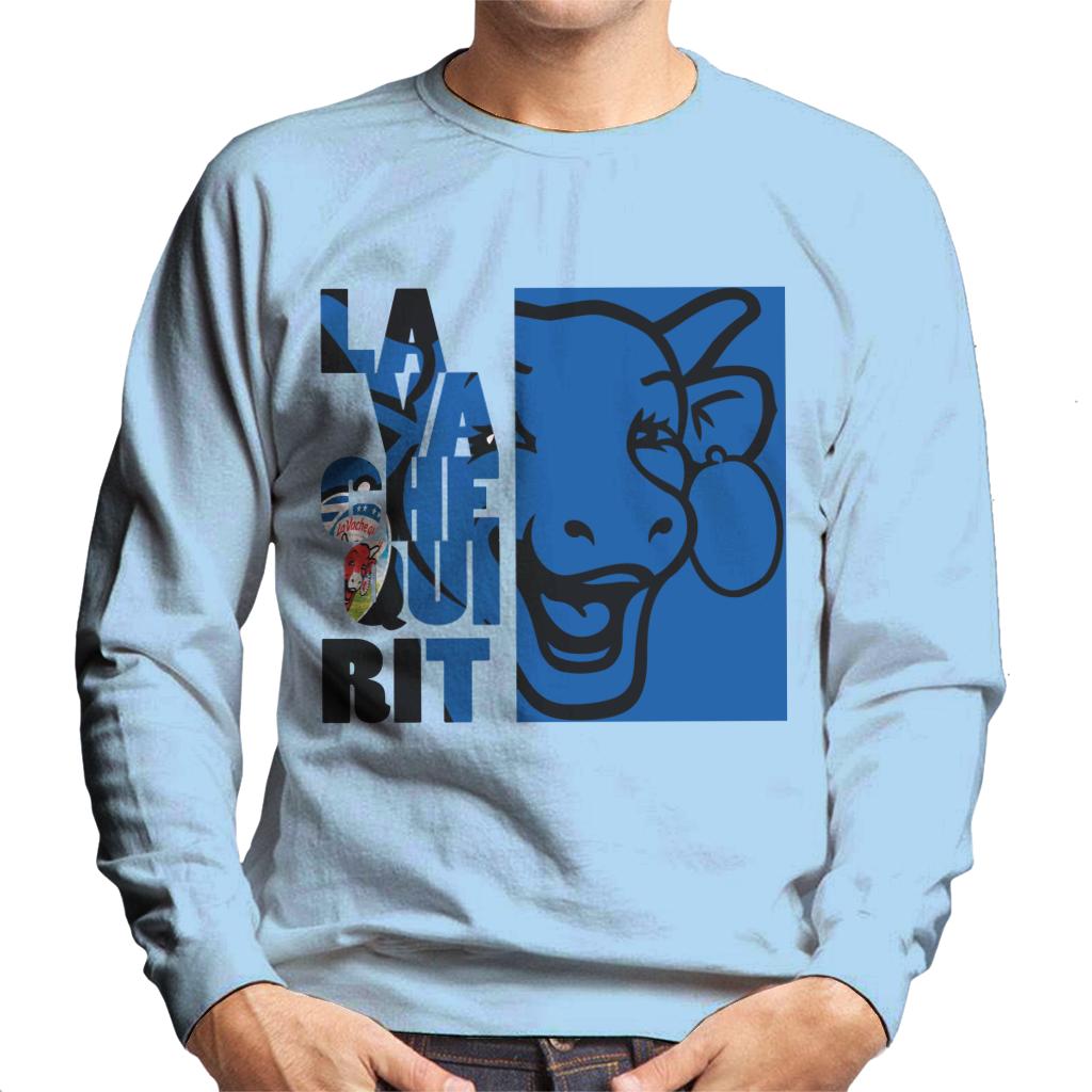 The Laughing Cow La Vache Qui Rit Blue Montage Men's Sweatshirt-ALL + EVERY