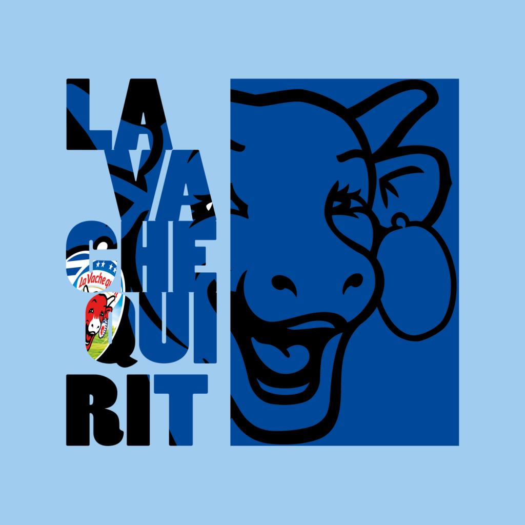 The Laughing Cow La Vache Qui Rit Blue Montage Men's Sweatshirt-ALL + EVERY