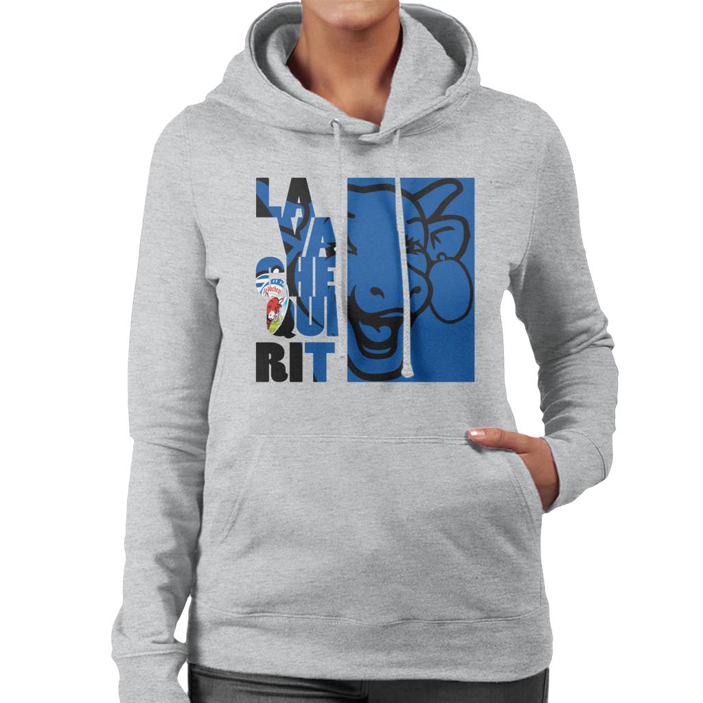 The Laughing Cow La Vache Qui Rit Blue Montage Women's Hooded Sweatshirt-ALL + EVERY