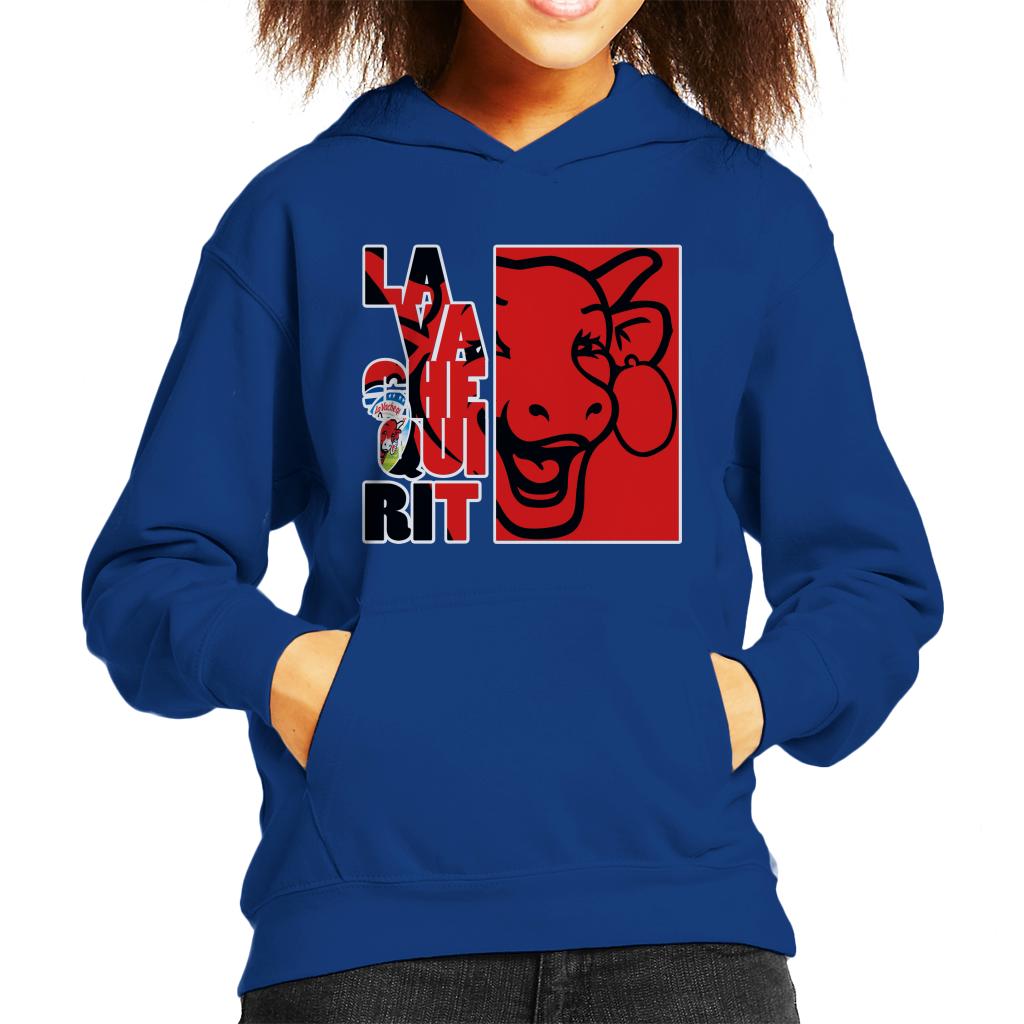 The Laughing Cow Red Montage Kid's Hooded Sweatshirt-ALL + EVERY