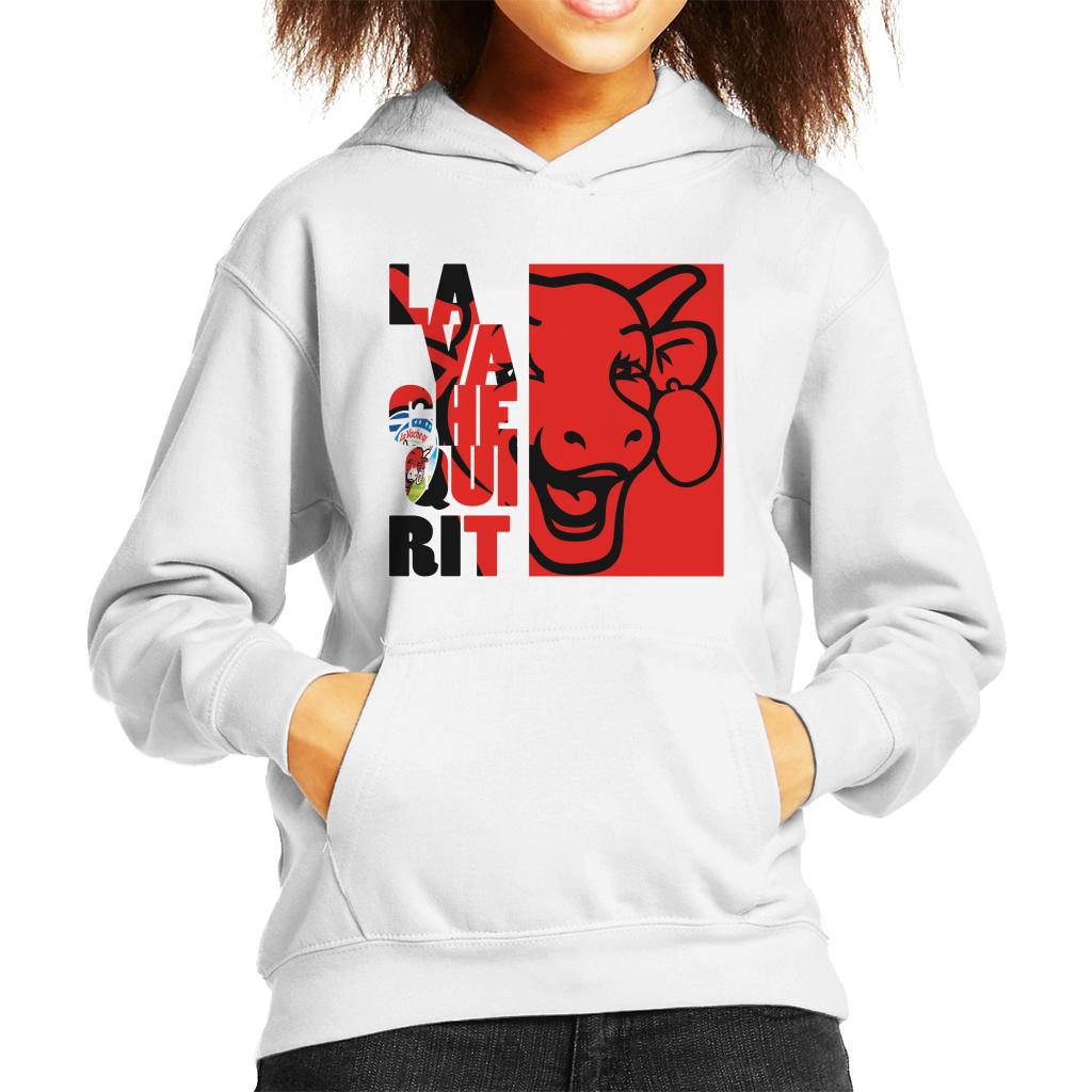 The Laughing Cow Red Montage Kid's Hooded Sweatshirt-ALL + EVERY