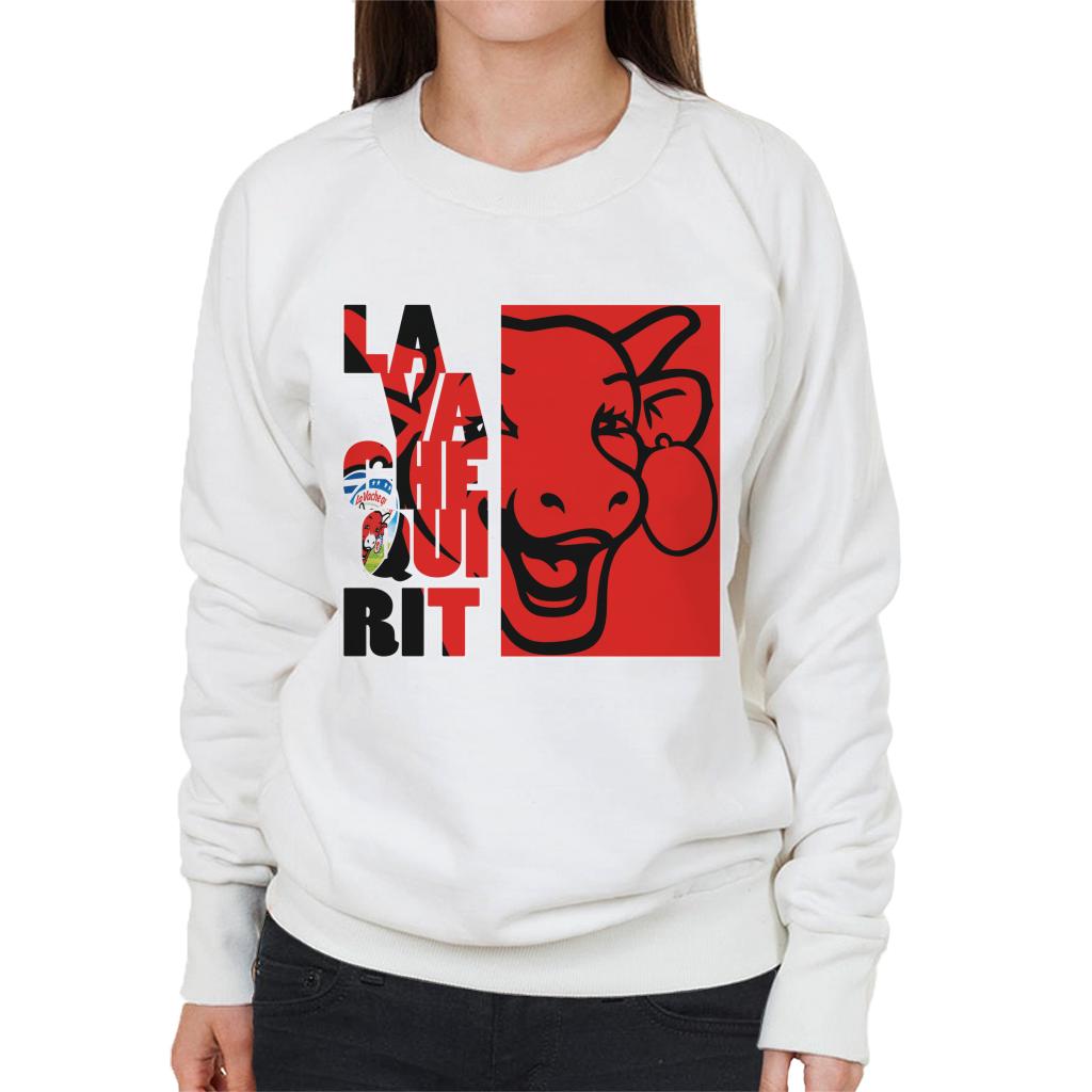 The Laughing Cow Red Montage Women's Sweatshirt-ALL + EVERY