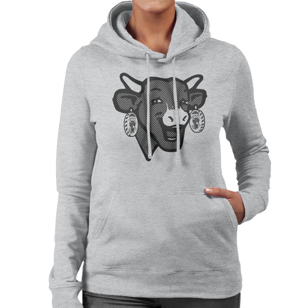 The Laughing Cow Black Polka Dot Women's Hooded Sweatshirt-ALL + EVERY