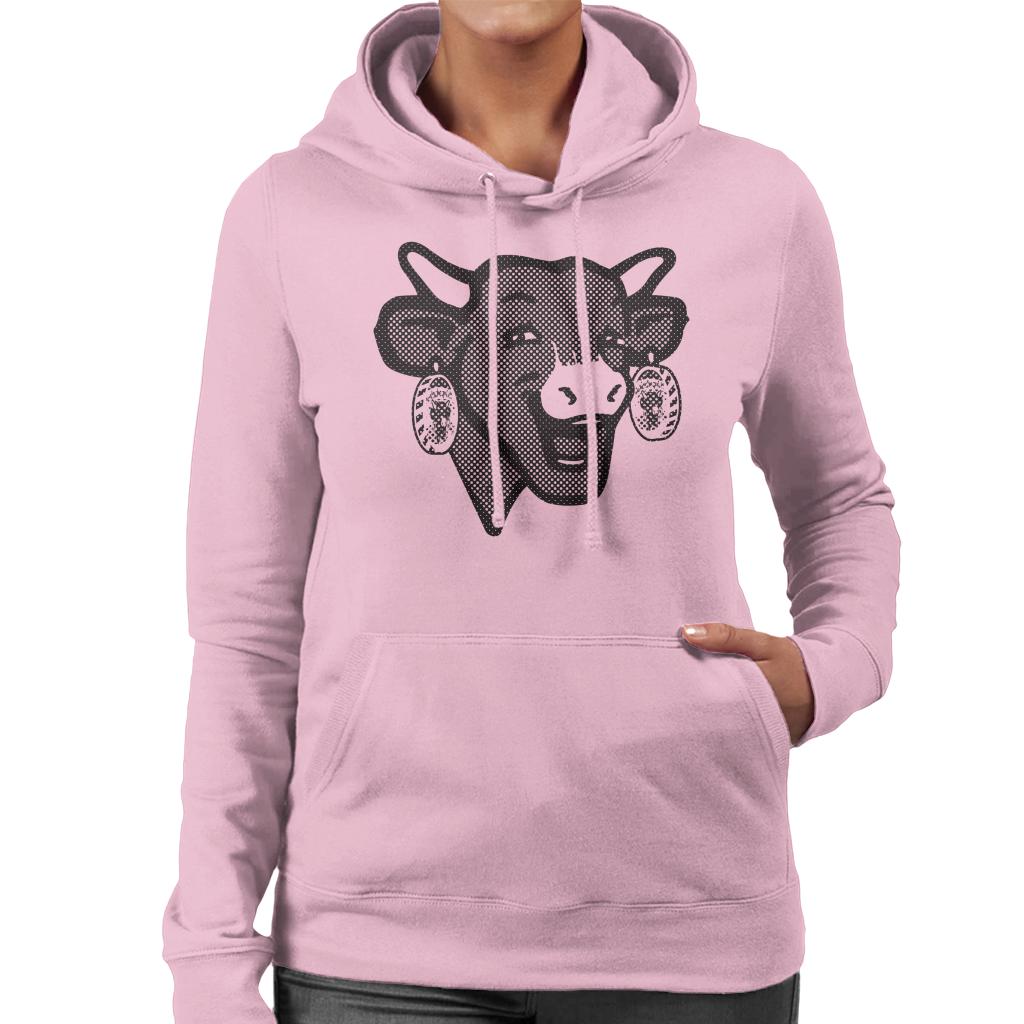 The Laughing Cow Black Polka Dot Women's Hooded Sweatshirt-ALL + EVERY