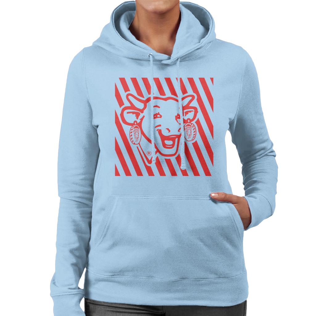 The Laughing Cow Red Stripes Women's Hooded Sweatshirt-ALL + EVERY