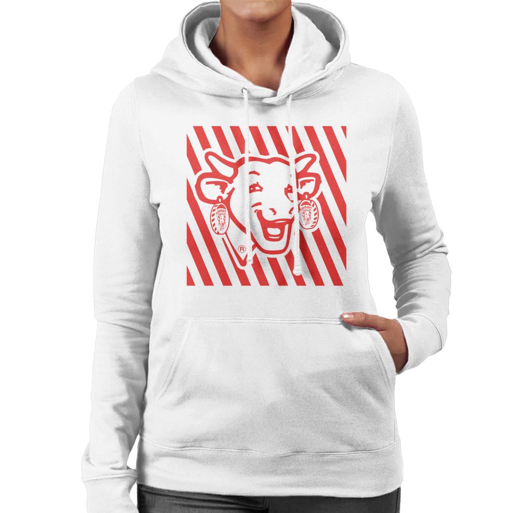 The Laughing Cow Red Stripes Women's Hooded Sweatshirt-ALL + EVERY