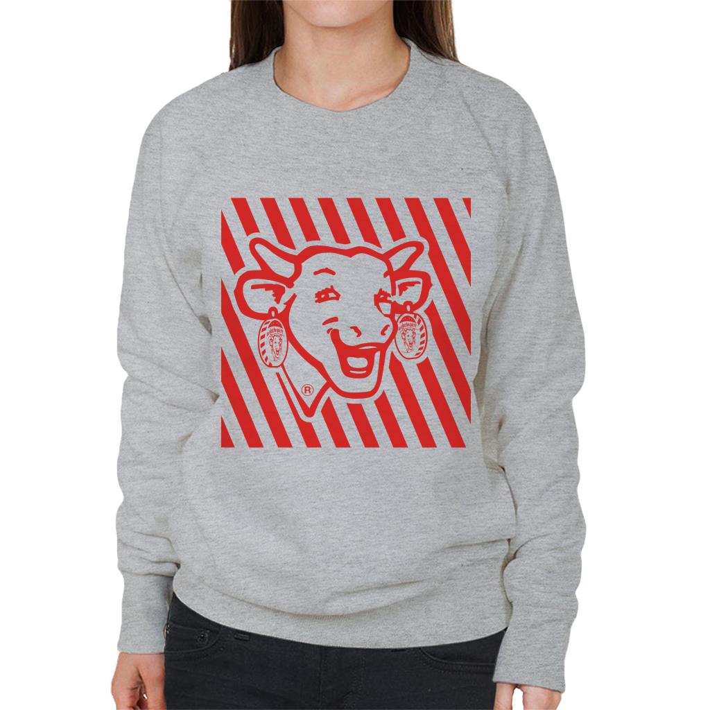 The Laughing Cow Red Stripes Women's Sweatshirt-ALL + EVERY