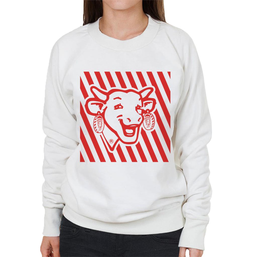 The Laughing Cow Red Stripes Women's Sweatshirt-ALL + EVERY