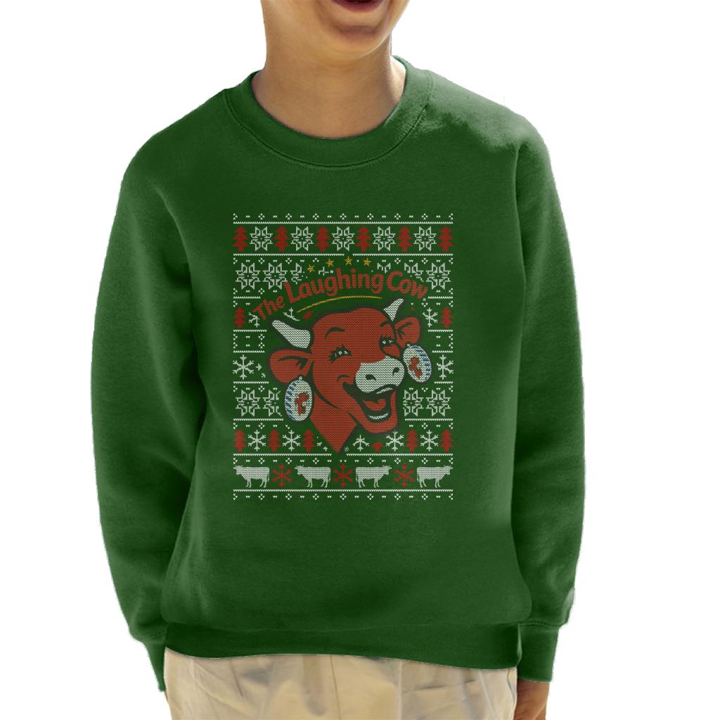 The Laughing Cow Christmas Contemporary Logo Kid's Sweatshirt-ALL + EVERY