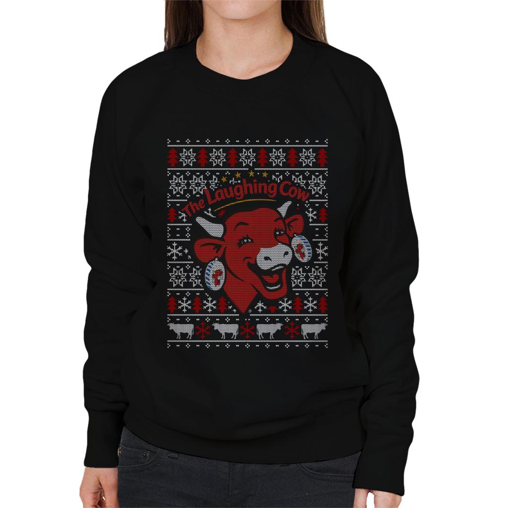 The Laughing Cow Christmas Contemporary Logo Women's Sweatshirt-ALL + EVERY