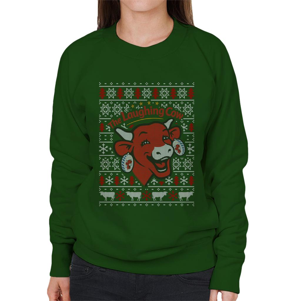 The Laughing Cow Christmas Contemporary Logo Women's Sweatshirt-ALL + EVERY