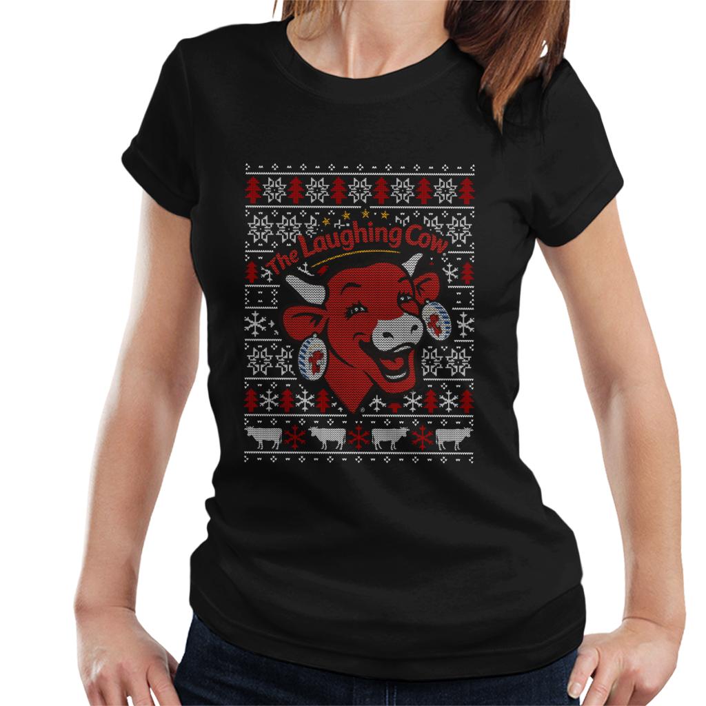 The Laughing Cow Christmas Contemporary Logo Women's T-Shirt-ALL + EVERY