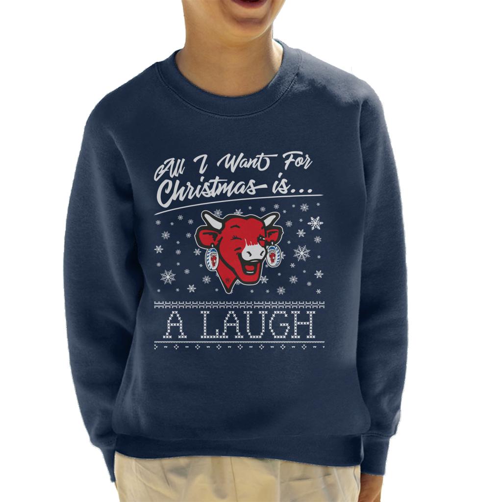 The Laughing Cow Christmas All I Want For Xmas Is A Laugh Kid's Sweatshirt-ALL + EVERY