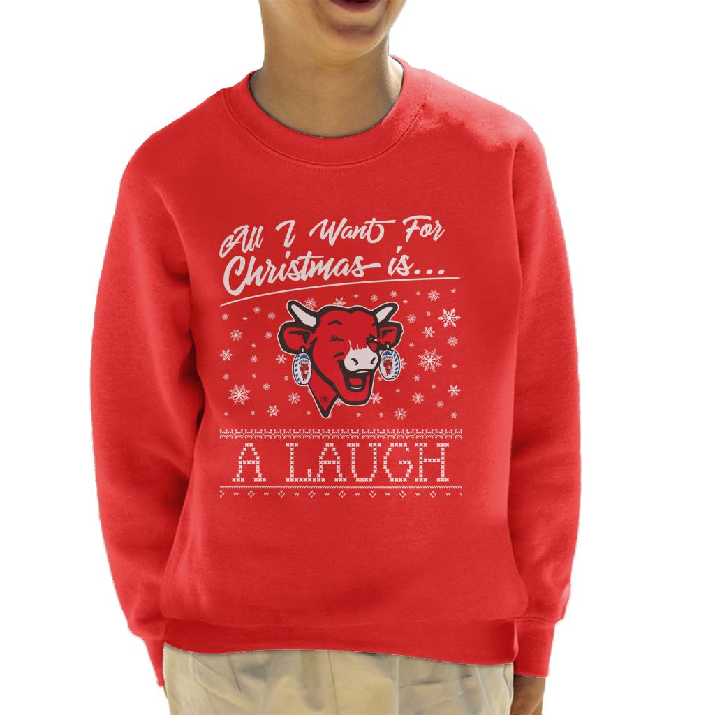 The Laughing Cow Christmas All I Want For Xmas Is A Laugh Kid's Sweatshirt-ALL + EVERY