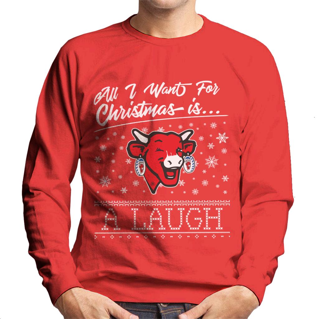 The Laughing Cow Christmas All I Want For Xmas Is A Laugh Men's Sweatshirt-ALL + EVERY