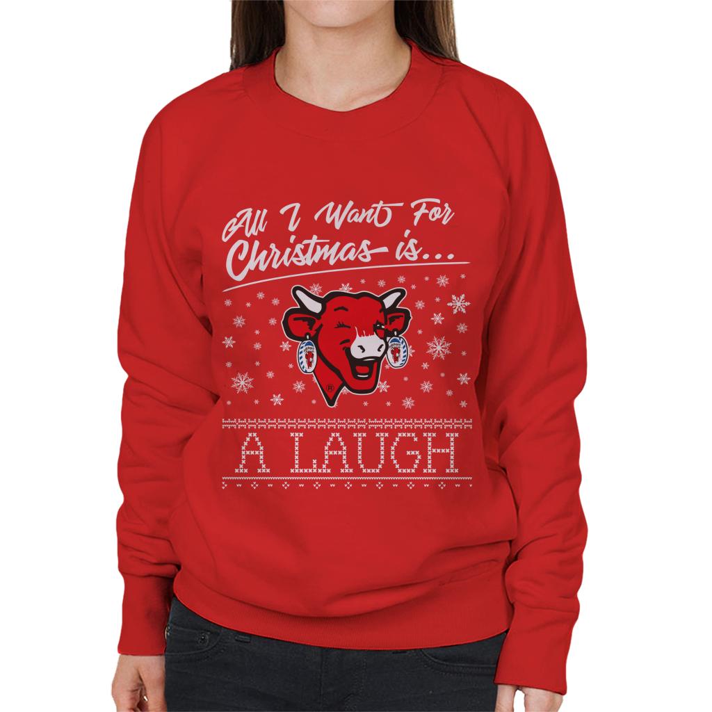 The Laughing Cow Christmas All I Want For Xmas Is A Laugh Women's Sweatshirt-ALL + EVERY