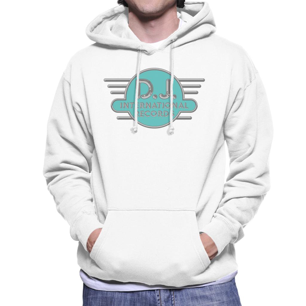 DJ International Records Cyan Logo Men's Hooded Sweatshirt-ALL + EVERY