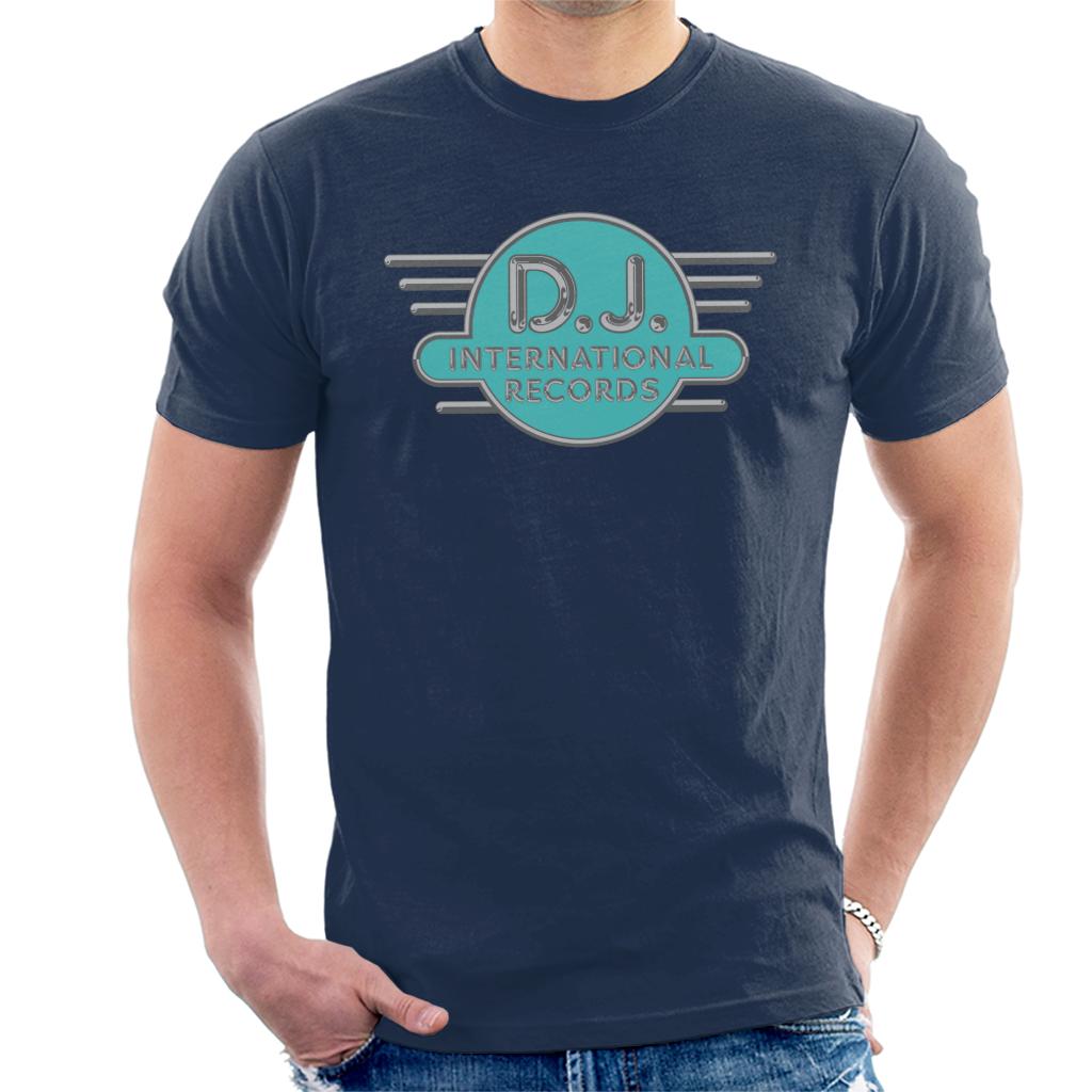 DJ International Records Cyan Logo Men's T-Shirt-ALL + EVERY