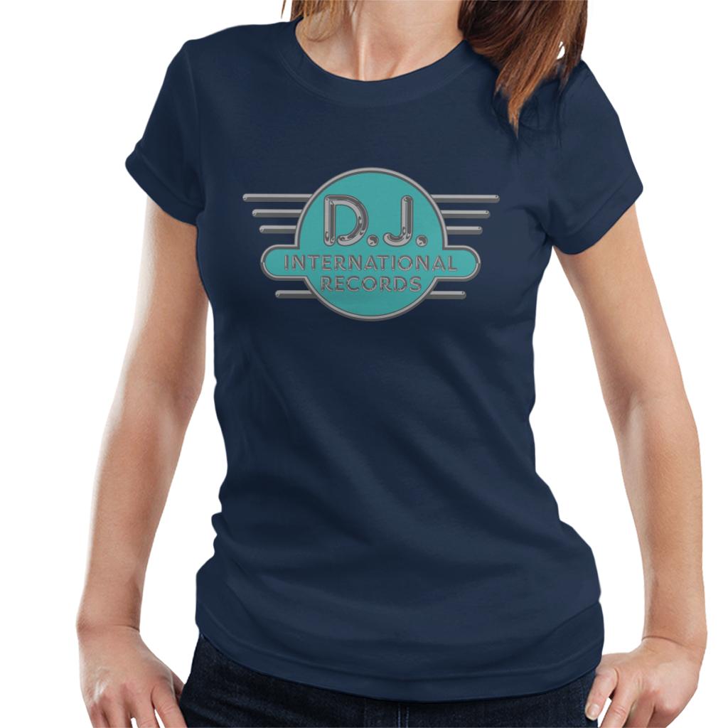 DJ International Records Cyan Logo Women's T-Shirt-ALL + EVERY