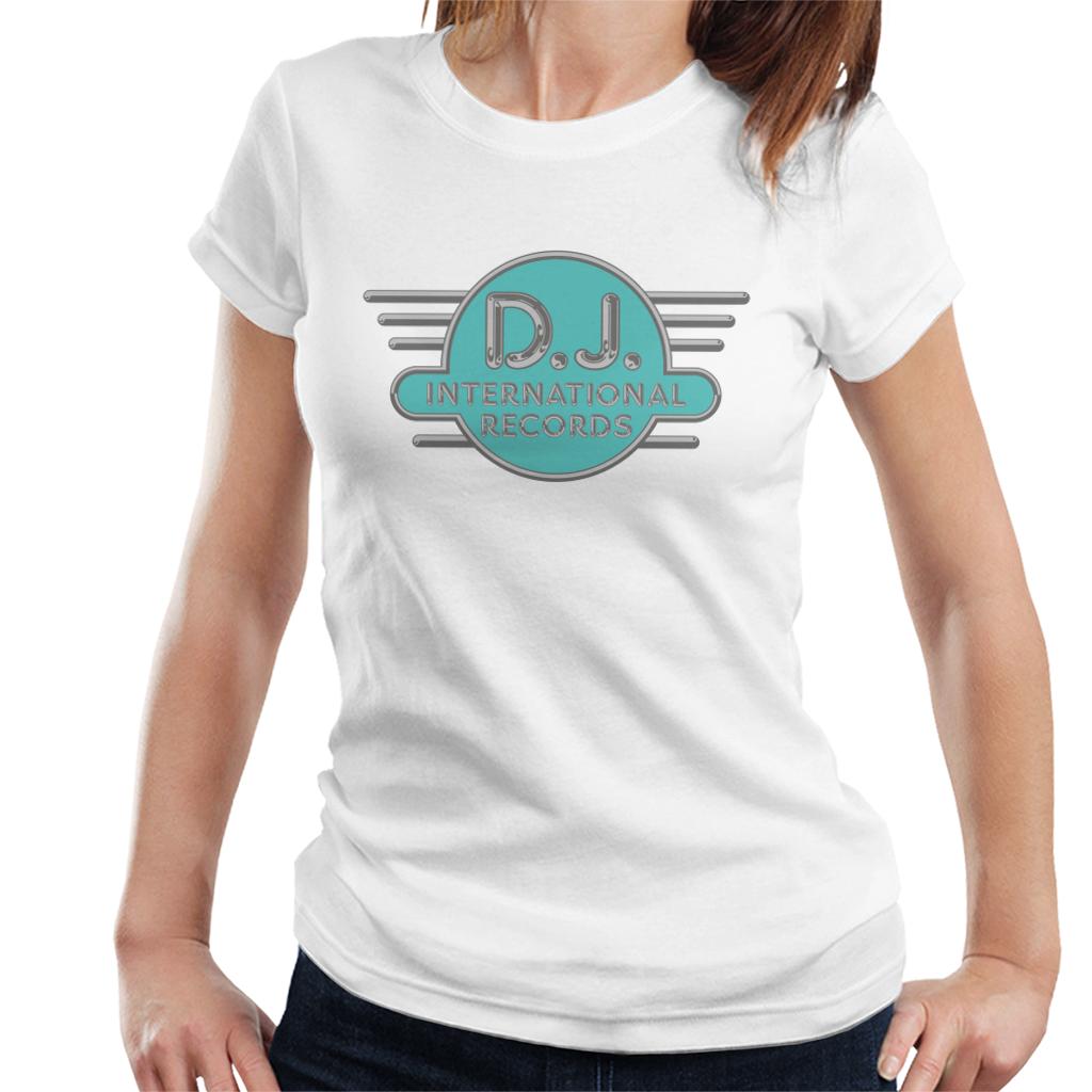 DJ International Records Cyan Logo Women's T-Shirt-ALL + EVERY