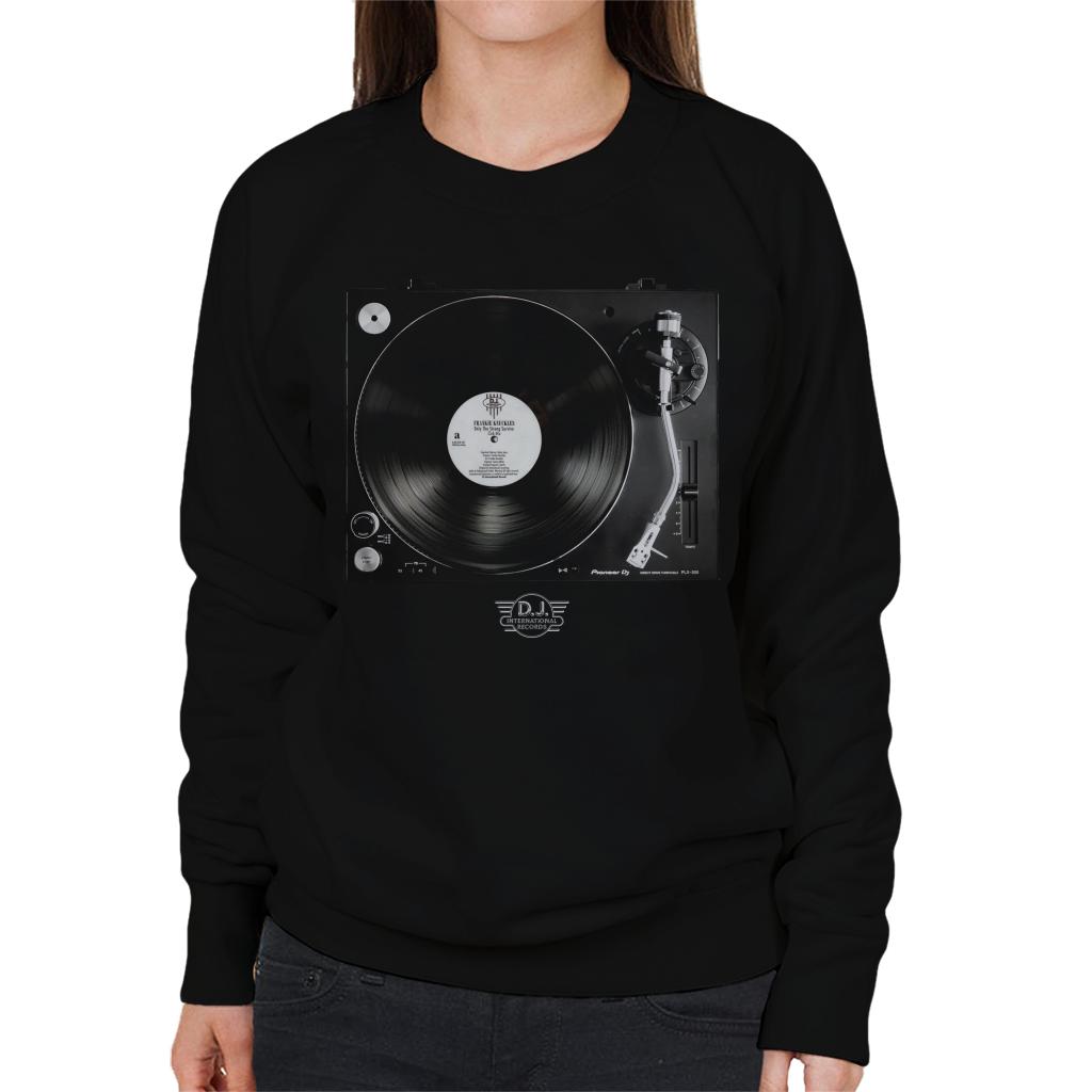 DJ International Records Turntable Women's Sweatshirt-ALL + EVERY