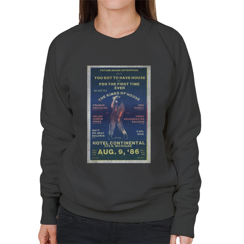 DJ International Kings Of House '86 Poster Women's Sweatshirt-ALL + EVERY