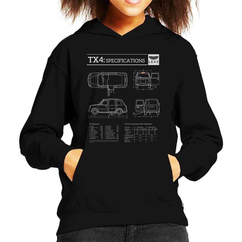 London Taxi Company TX4 Specifications Levc Kid's Hooded Sweatshirt-ALL + EVERY