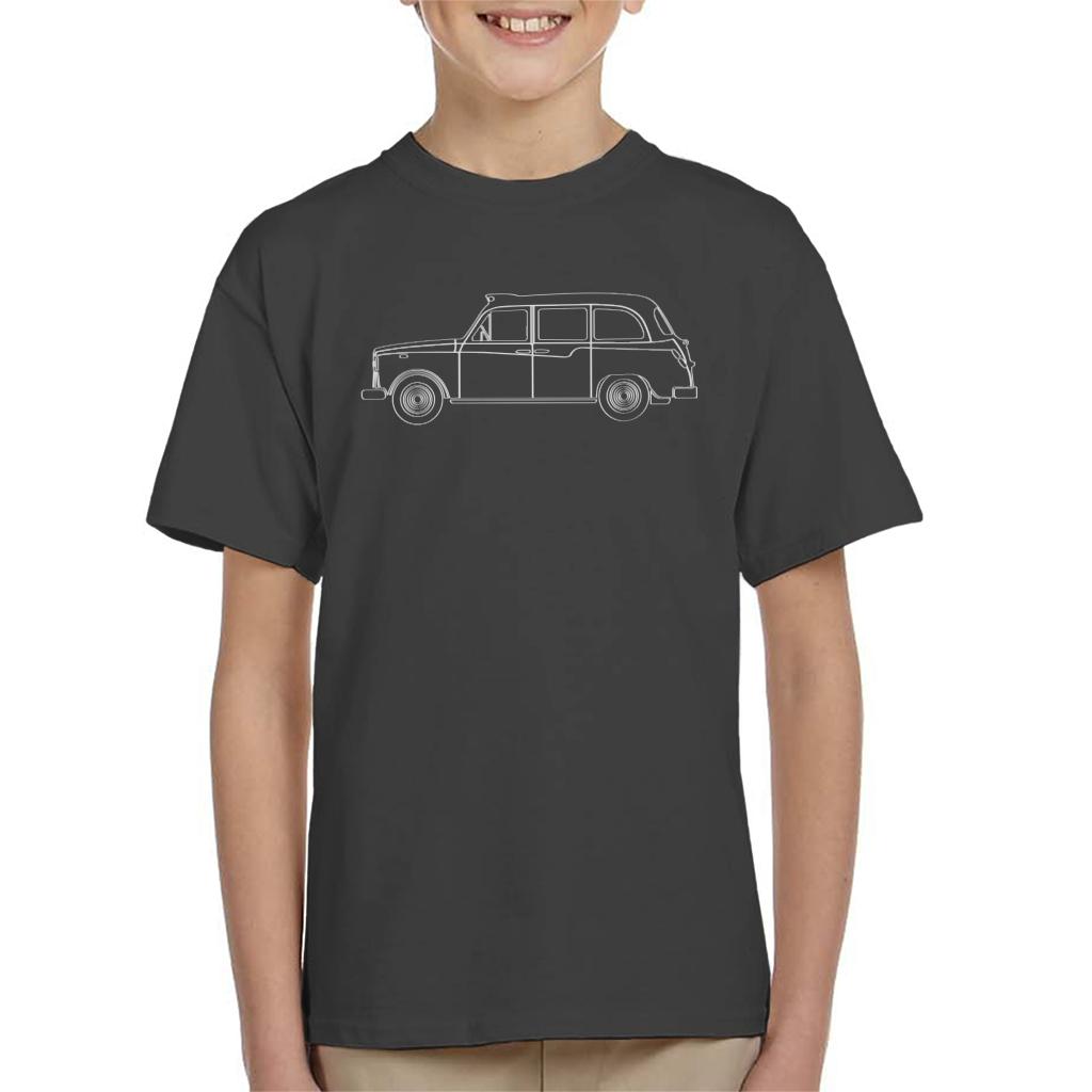 London Taxi Company TX4 Outline Kid's T-Shirt-ALL + EVERY