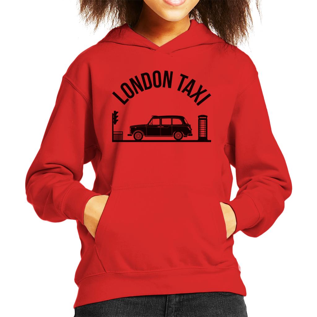 London Taxi Company TX4 At Traffic Lights Kid's Hooded Sweatshirt-ALL + EVERY