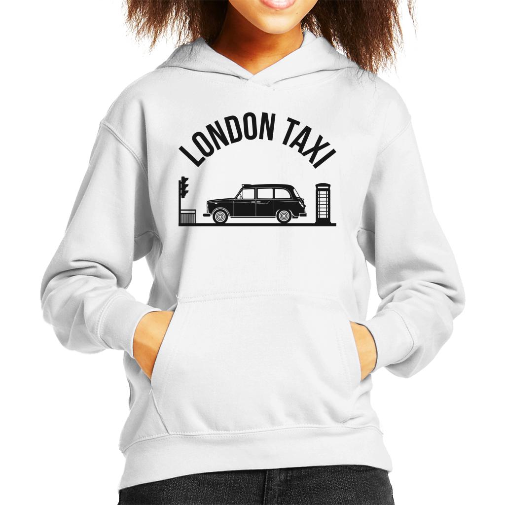 London Taxi Company TX4 At Traffic Lights Kid's Hooded Sweatshirt-ALL + EVERY