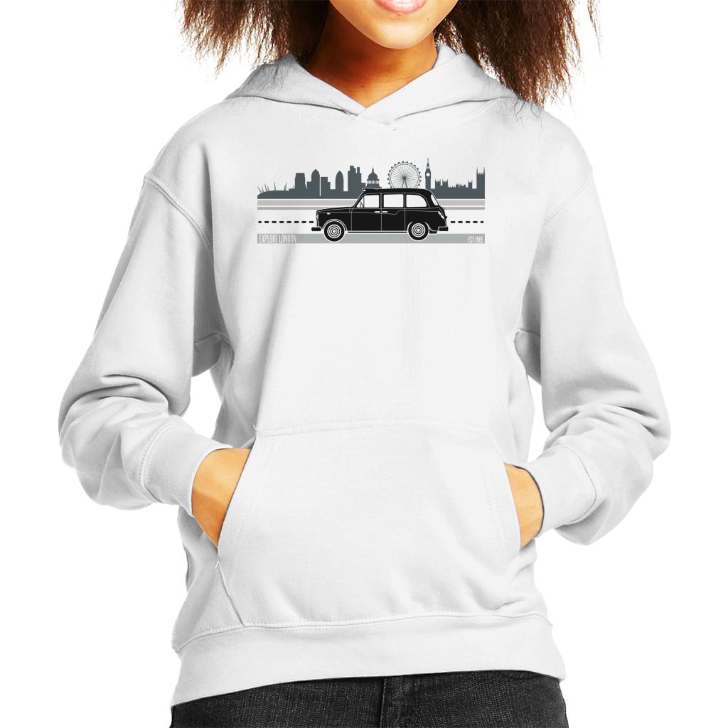 London Taxi Company TX4 Driving Along The City Kid's Hooded Sweatshirt-ALL + EVERY