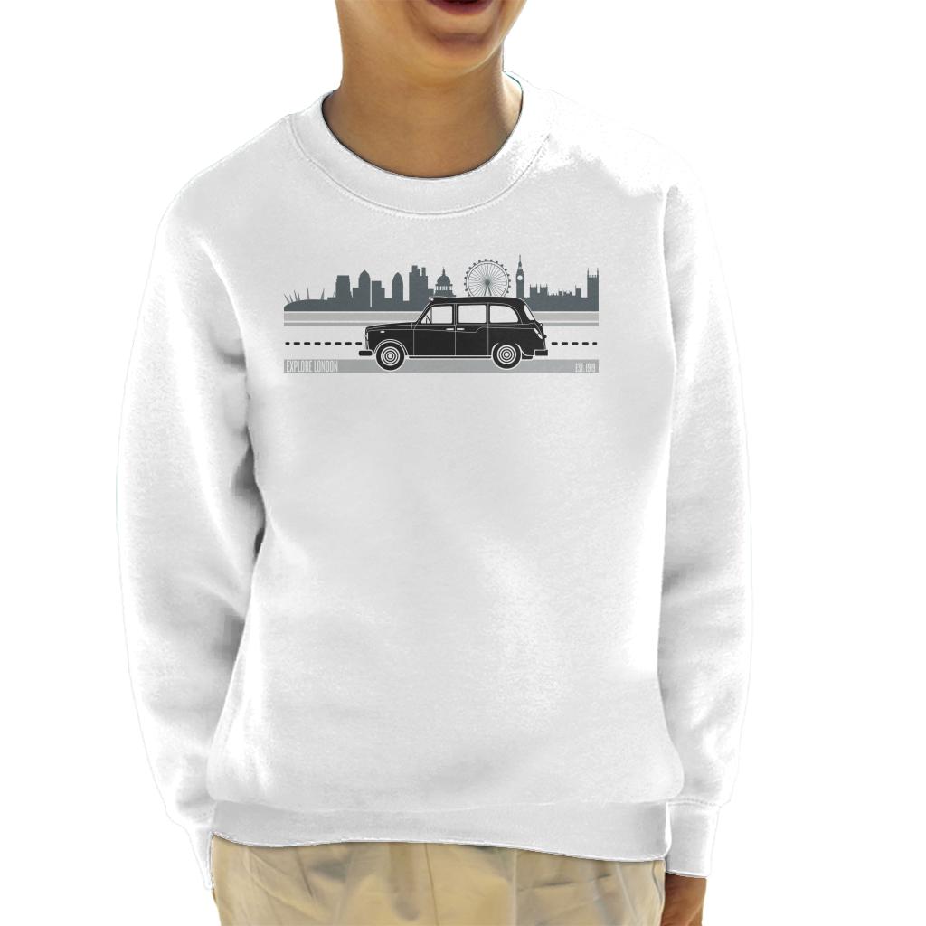 London Taxi Company TX4 Driving Along The City Kid's Sweatshirt-ALL + EVERY