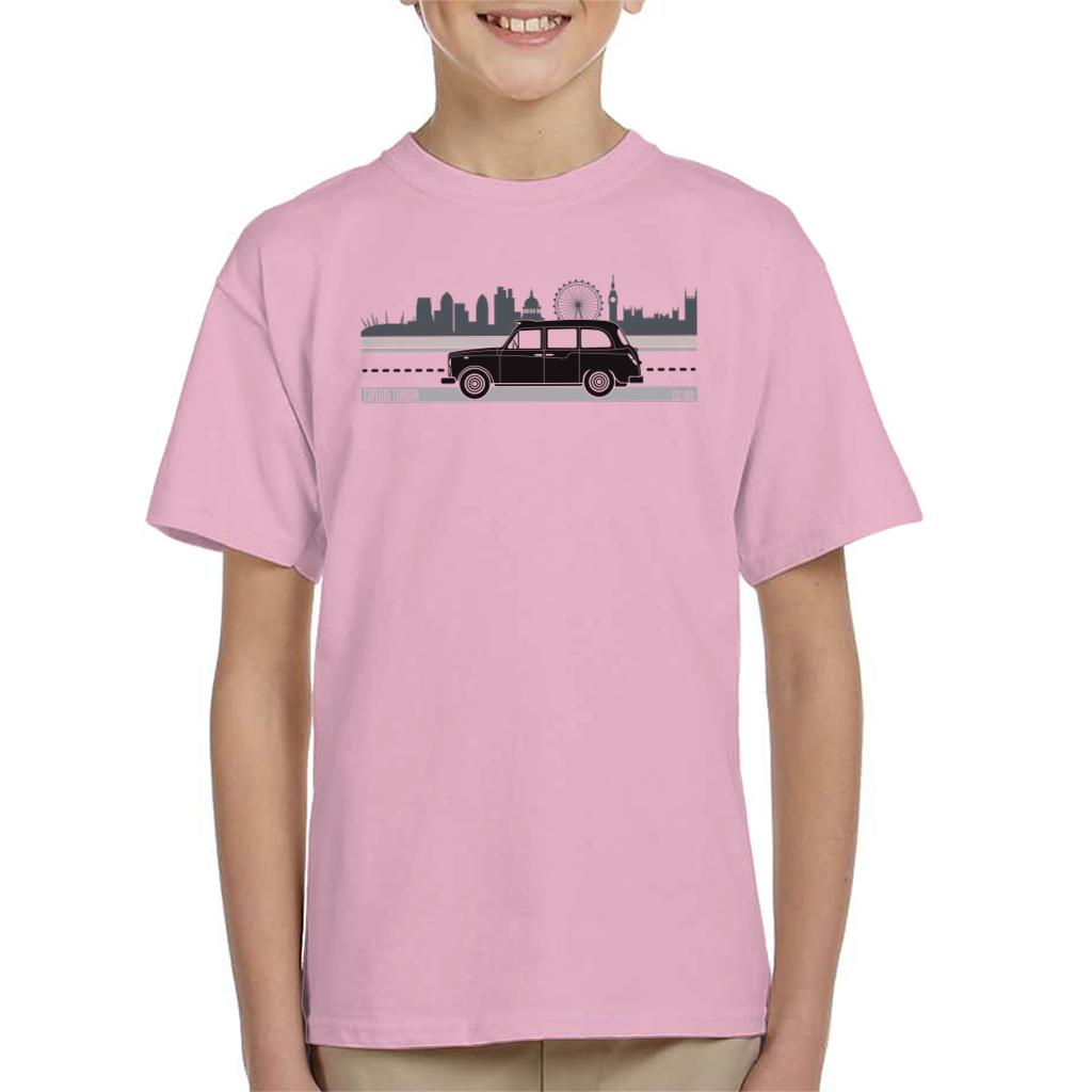 London Taxi Company TX4 Driving Along The City Kid's T-Shirt-ALL + EVERY