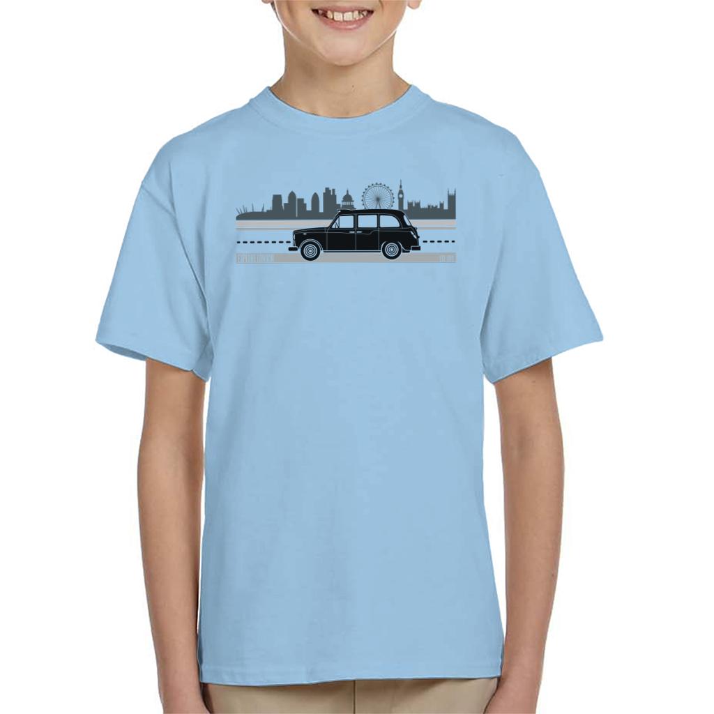 London Taxi Company TX4 Driving Along The City Kid's T-Shirt-ALL + EVERY