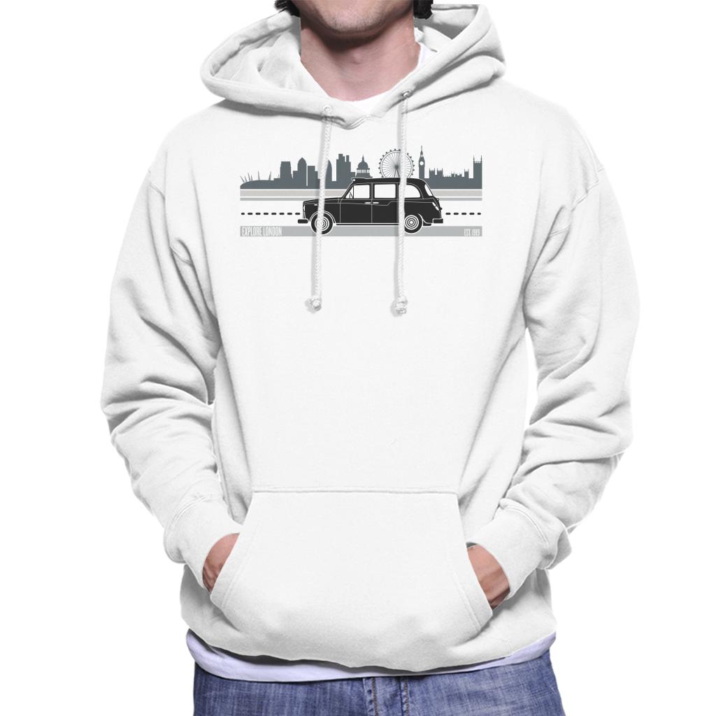 London Taxi Company TX4 Driving Along The City Men's Hooded Sweatshirt-ALL + EVERY