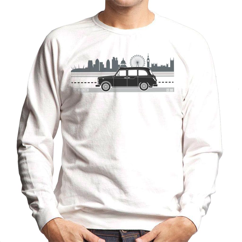 London Taxi Company TX4 Driving Along The City Men's Sweatshirt-ALL + EVERY