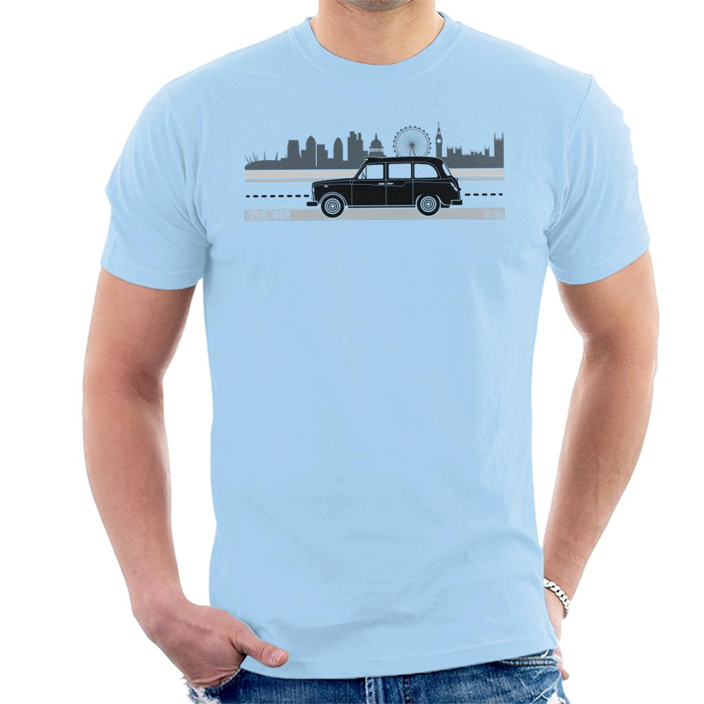 London Taxi Company TX4 Driving Along The City Men's T-Shirt-ALL + EVERY