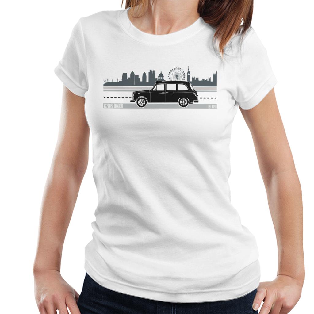 London Taxi Company TX4 Driving Along The City Women's T-Shirt-ALL + EVERY