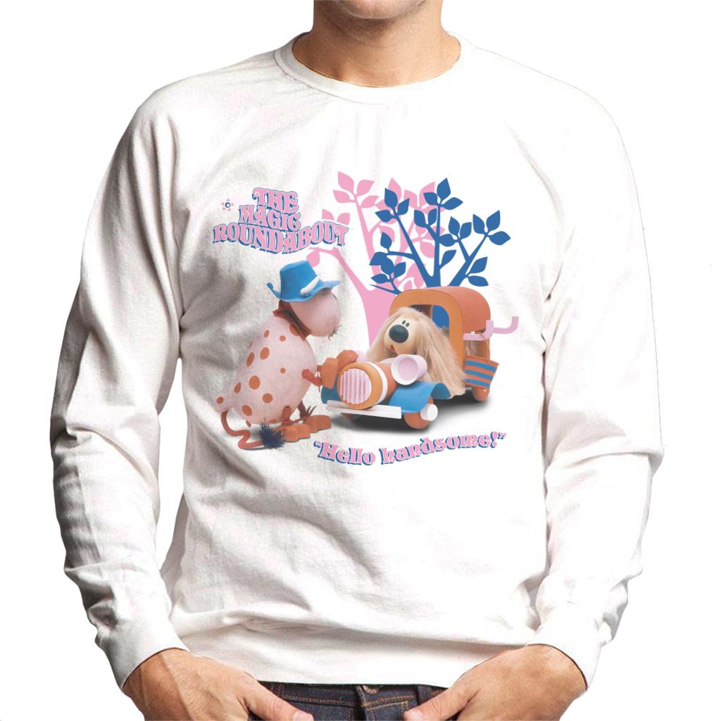 The Magic Roundabout Ermintrude & Dougal Hello Handsome Men's Sweatshirt-ALL + EVERY