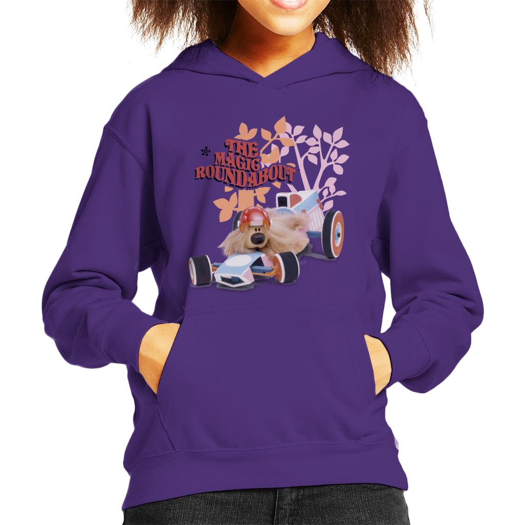 The Magic Roundabout Dougal Race Car Kid's Hooded Sweatshirt-ALL + EVERY